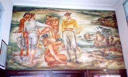 City Hall Mural – The Landing of Captain Robert Gray in 1788 – Painted by Sister Lucia Wiley