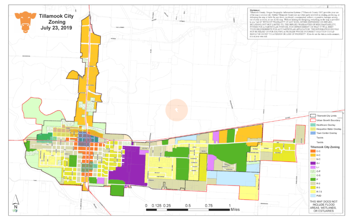 City of Tillamook Zoning Map
